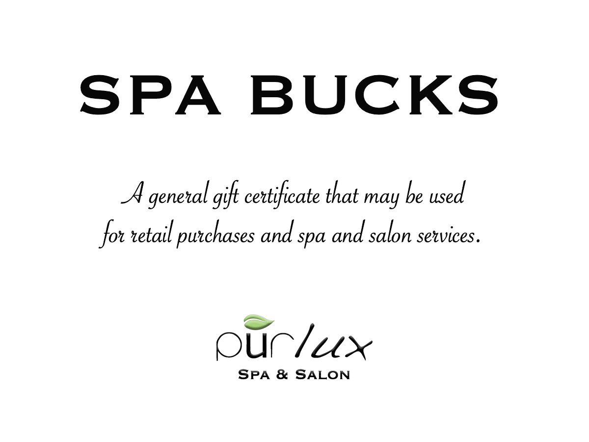 A gift certificate for spa bucks