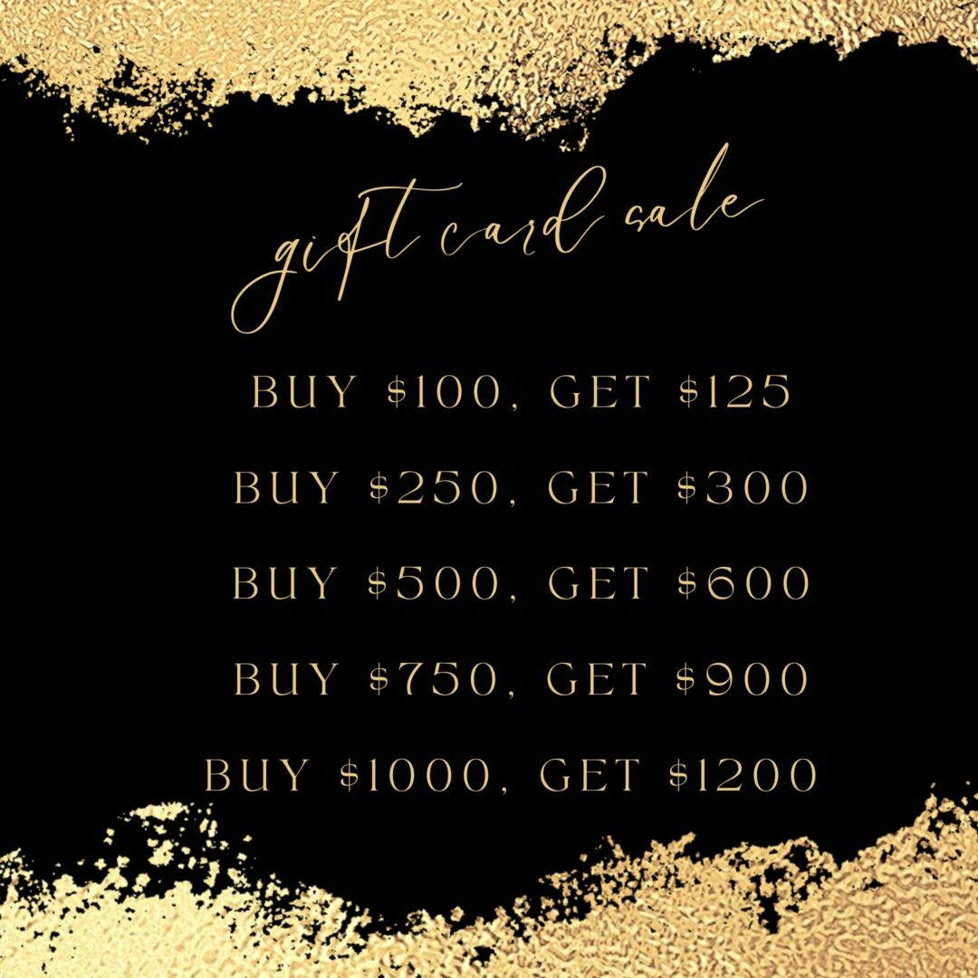 MOY Black Friday 2023 - 2 A black and gold gift card sale with prices.